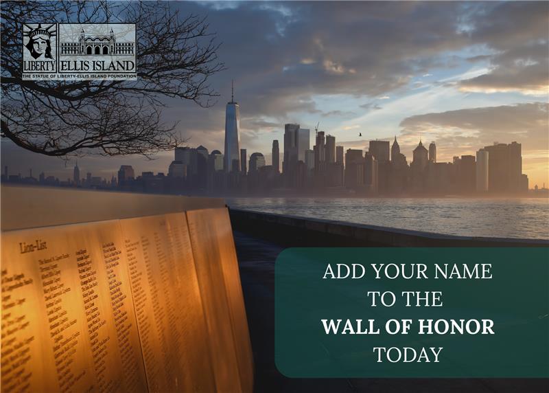 Wall of Honor at Ellis Island. Add your family story.